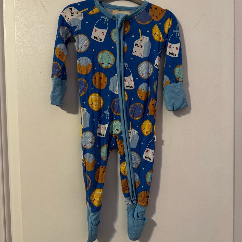 Little Sleepies Cookies & Milk Zippy | 0-3M Bamboo Pajamas